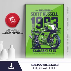 Kawasaki ZX7R | 1993 | Scott Russell by Evan DeCiren Store