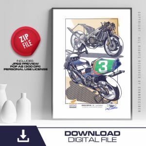 Honda NSR 250 | 1991 Luca Cadalora from the Race Car Wall Art store collection.