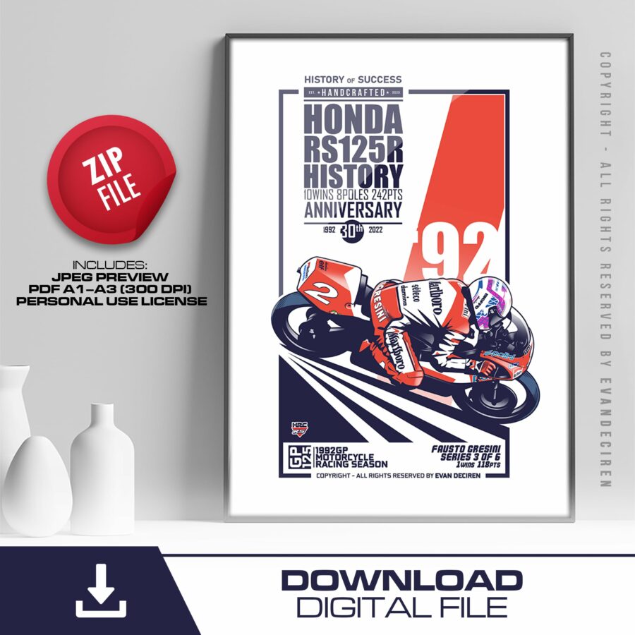 Fausto Gresini | 1992 | History RS125R - 3of6 Vintage