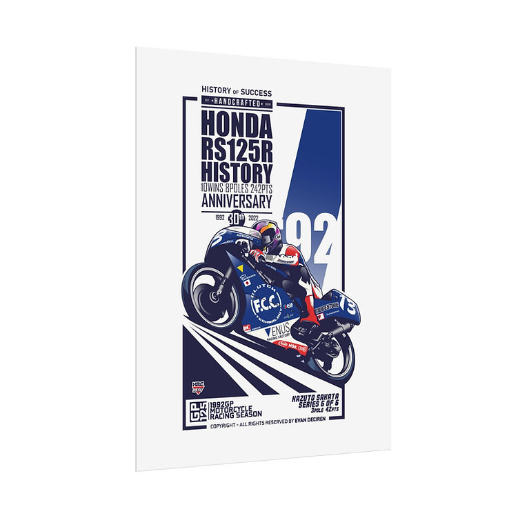 Honda RS125R 3-Poster Set | 1992 Anniversary Digital Prints Part 2 Vintage