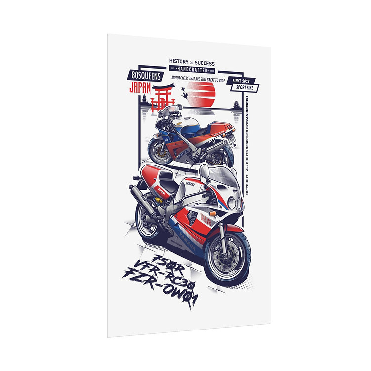 Sport Bike | 80s | Queens Japan Race Car Wall Art