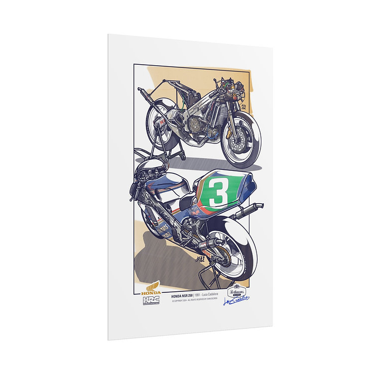 Honda NSR 250 | 1991 Luca Cadalora from the Sports Car Racing Canvas store collection.