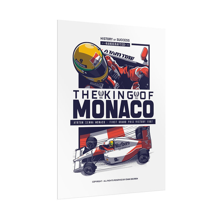 Ayrton Senna | 1991 | The King of Monaco from the Monaco GP Track Art store collection.