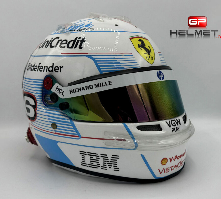 Charles Leclerc 2025 Monaco GP F1 Helmet Ferrari F1 Monaco GP Track Art