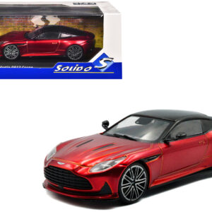 2023 Aston Martin DB12 Coupe Hyper Red Metallic with Black Top 1/43 Diecast Model Car by Solido from the Sports Car Racing Collectibles store collection.