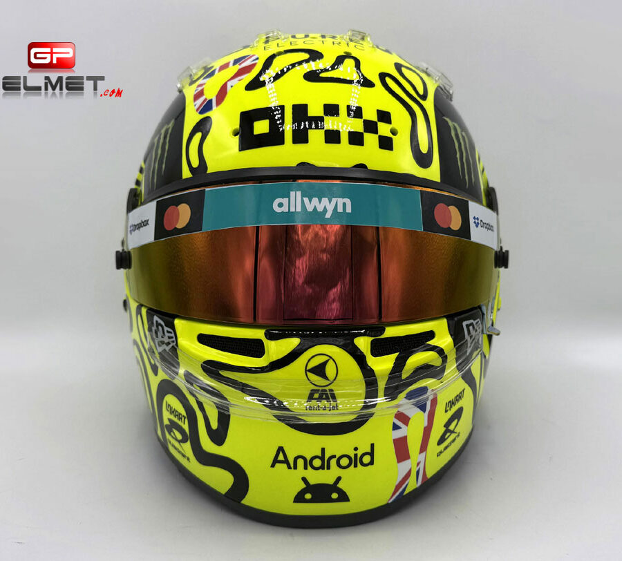 Lando Norris 2025 Silverstone GP F1 Helmet Mc Laren F1 British GP - Silverstone Track Art