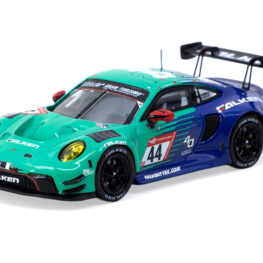 Porsche 911 GT3 R #44 Joel Eriksson - Tim Heinemann - Nico Menzel - Martin Ragginger "Falken Motorsports" "24 Hours of Nurburgring" (2023) "Hobby64" Series 1/64 Diecast Model by Tarmac Works Automotive