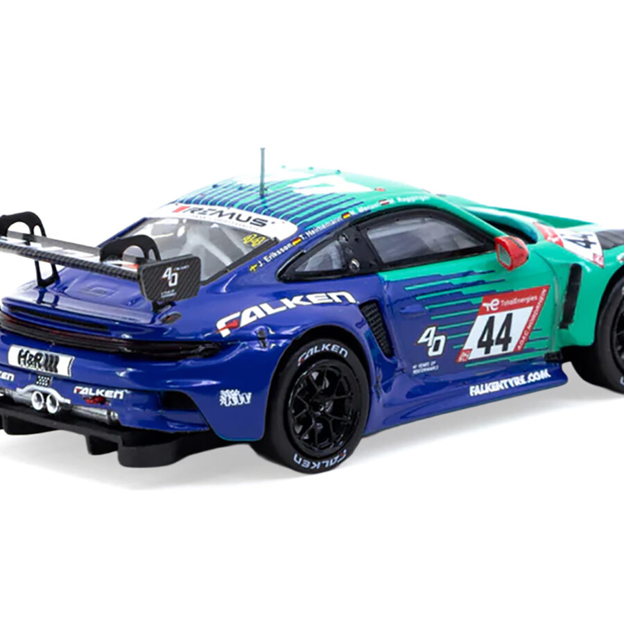 Porsche 911 GT3 R #44 Joel Eriksson - Tim Heinemann - Nico Menzel - Martin Ragginger "Falken Motorsports" "24 Hours of Nurburgring" (2023) "Hobby64" Series 1/64 Diecast Model by Tarmac Works Automotive