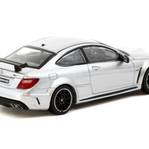Mercedes-Benz C 63 AMG Coupe Black Series Silver Metallic "Global64" Series 1/64 Diecast Model by Tarmac Works from the Sports Car Racing Gifts store collection.
