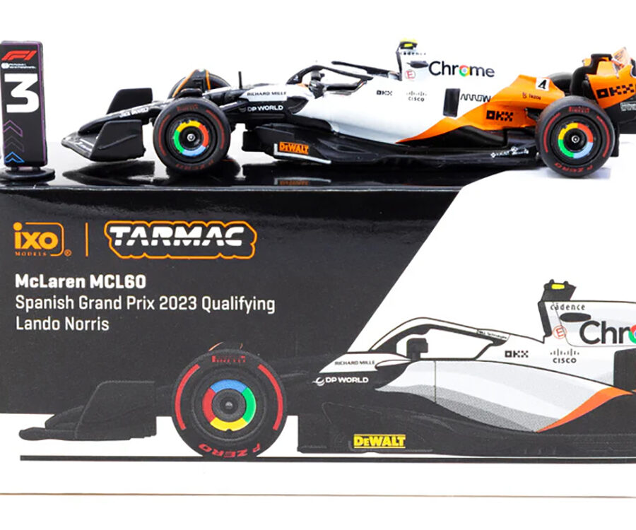 McLaren MCL60 #4 Lando Norris 3rd Place Formula One F1 "Spanish GP Qualifying" (2023) "Global64" Series 1/64 Diecast Model by Tarmac Works Automotive