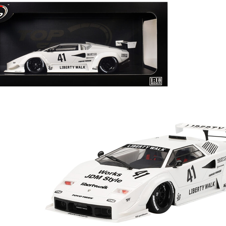 Lamborghini Countach LB-WORKS #41 White "2024 Tokyo Auto Salon" 1/18 Model Car by Top Speed Automotive