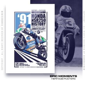 Luca Cadalora 1991 Poster Honda NSR250 Rothmans | MotoGP Legend Racing Art from the Official Motorsport Merchandise store collection.