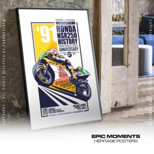 Helmut Bradl 1991 Poster Honda NSR250 | MotoGP Legend Racing Art from the Sports Car Racing Canvas store collection.