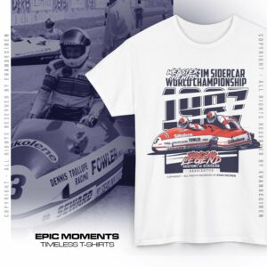 Webster & Hewitt 1987 Sidecar Legend T-Shirt | FIM Sidecar World Championship Vintage Racing Shirt | Motorsport Retro Tee from the Official Motorsport Merchandise store collection.