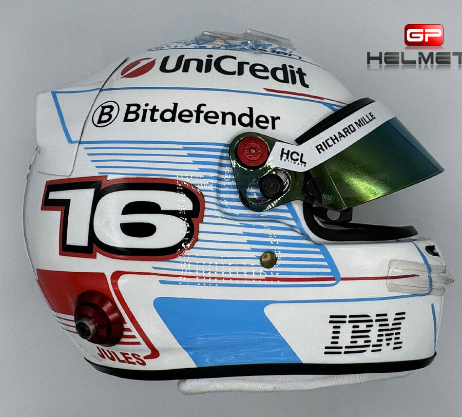 Charles Leclerc 2025 Monaco GP F1 Helmet Ferrari F1 Monaco GP Track Art