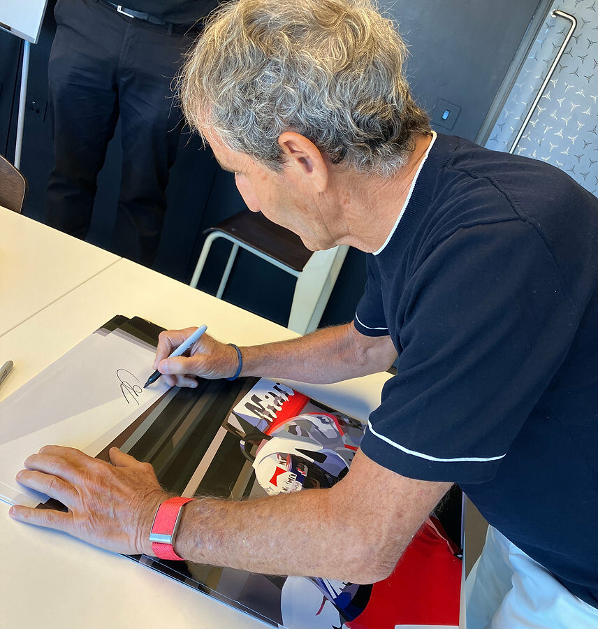 Alain Prost signed McLaren MP4 art poster F1 Jackets