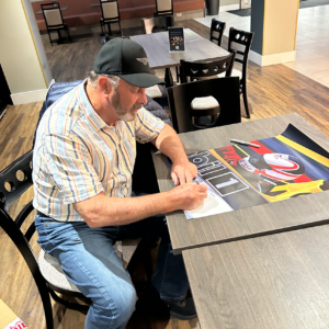 Nigel Mansell signed Williams FW11 art poster from the F1 Posters & Prints store collection.