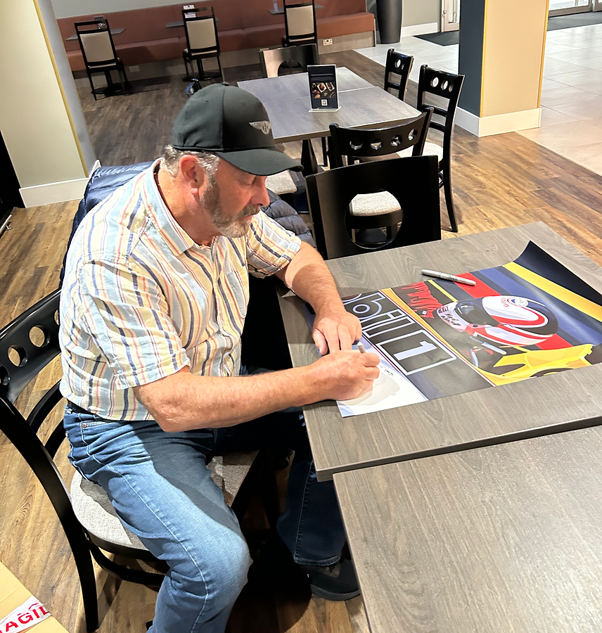 Nigel Mansell signed Williams FW11 art poster from the F1 Art store collection.