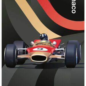 Graham Hill, Lotus, 1968 Monaco GP poster A2 poster from the F1 Posters & Prints store collection.