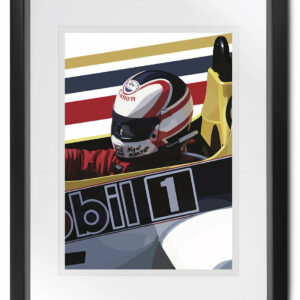Nigel Mansell signed Williams FW11 art poster from the F1 Posters & Prints store collection.