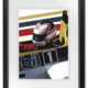 Nigel Mansell signed Williams FW11 art poster
