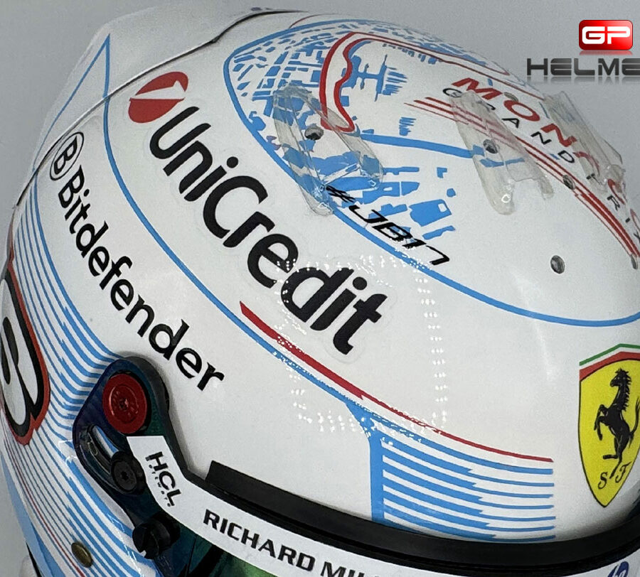 Charles Leclerc 2025 Monaco GP F1 Helmet Ferrari F1 Monaco GP Track Art