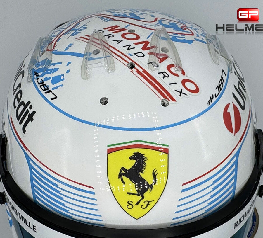 Charles Leclerc 2025 Monaco GP F1 Helmet Ferrari F1 Monaco GP Track Art