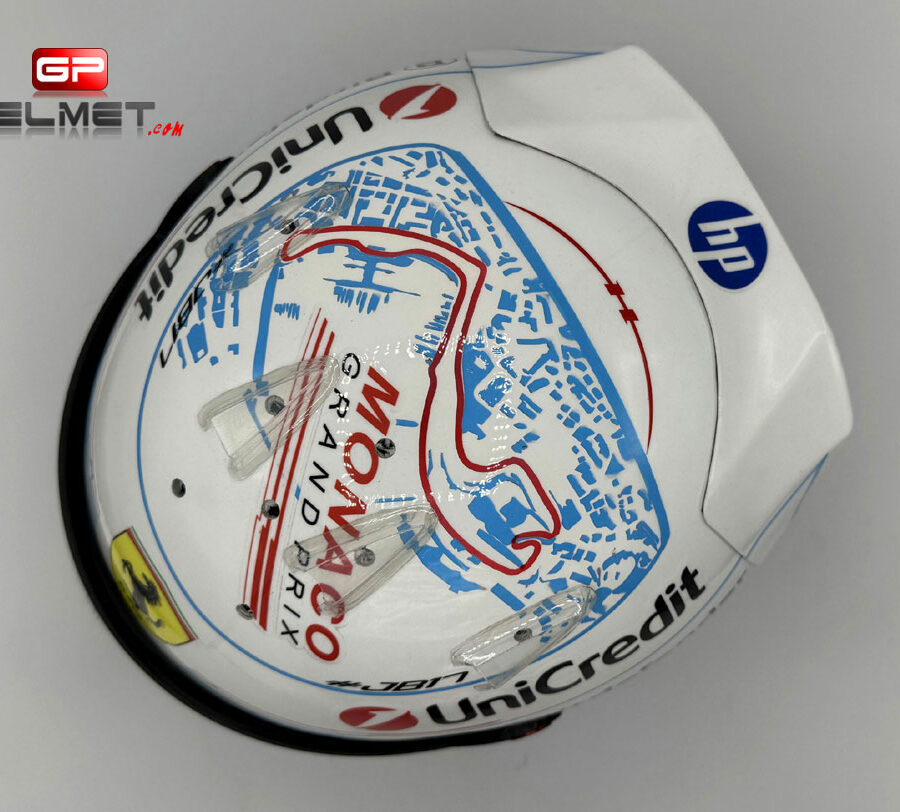 Charles Leclerc 2025 Monaco GP F1 Helmet Ferrari F1 Monaco GP Track Art