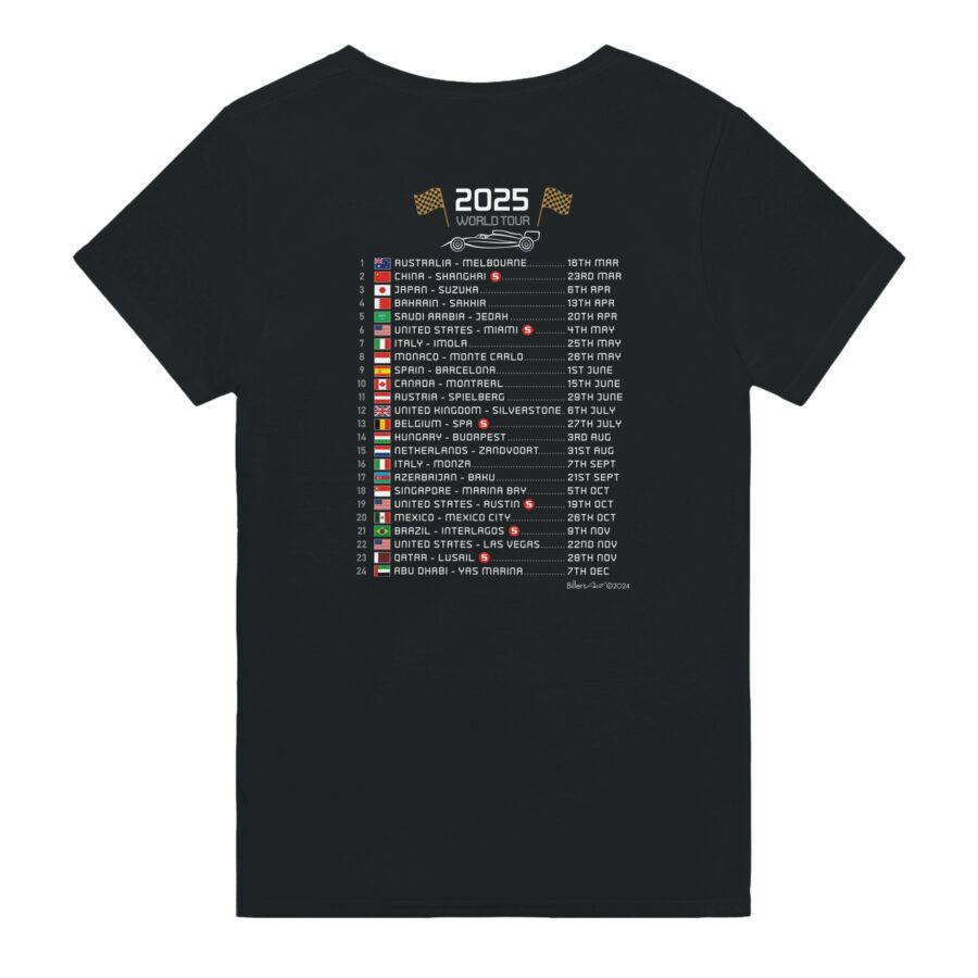 Oscar Piastri 2025 Race Calendar Formula 1 F1 T-Shirt F1 Jackets