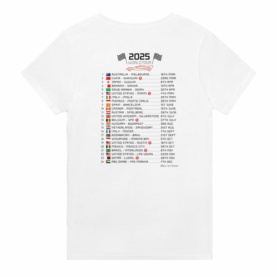 Oscar Piastri 2025 Race Calendar Formula 1 F1 T-Shirt F1 Jackets