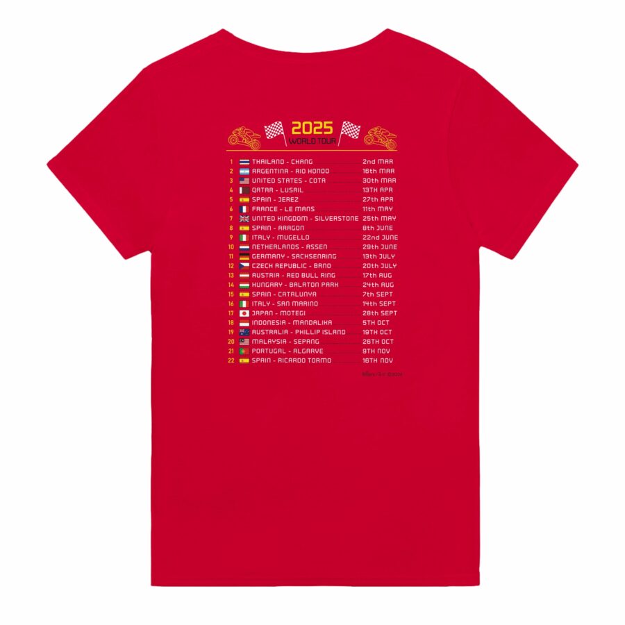 Enea Bastianini 2025 MotoGP Race Calendar T-Shirt Sports Car Racing Gifts
