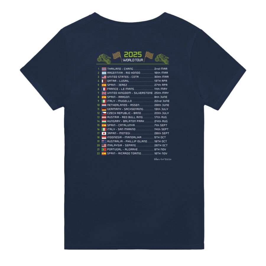 Alex Rins 2025 MotoGP Race Calendar T-Shirt Sports Car Racing Gifts