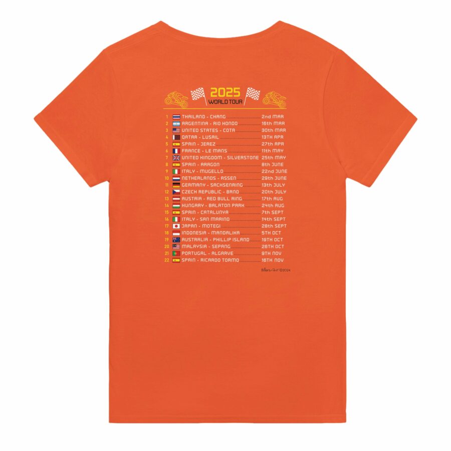 Brad Binder 2025 MotoGP Race Calendar T-Shirt Sports Car Racing Gifts