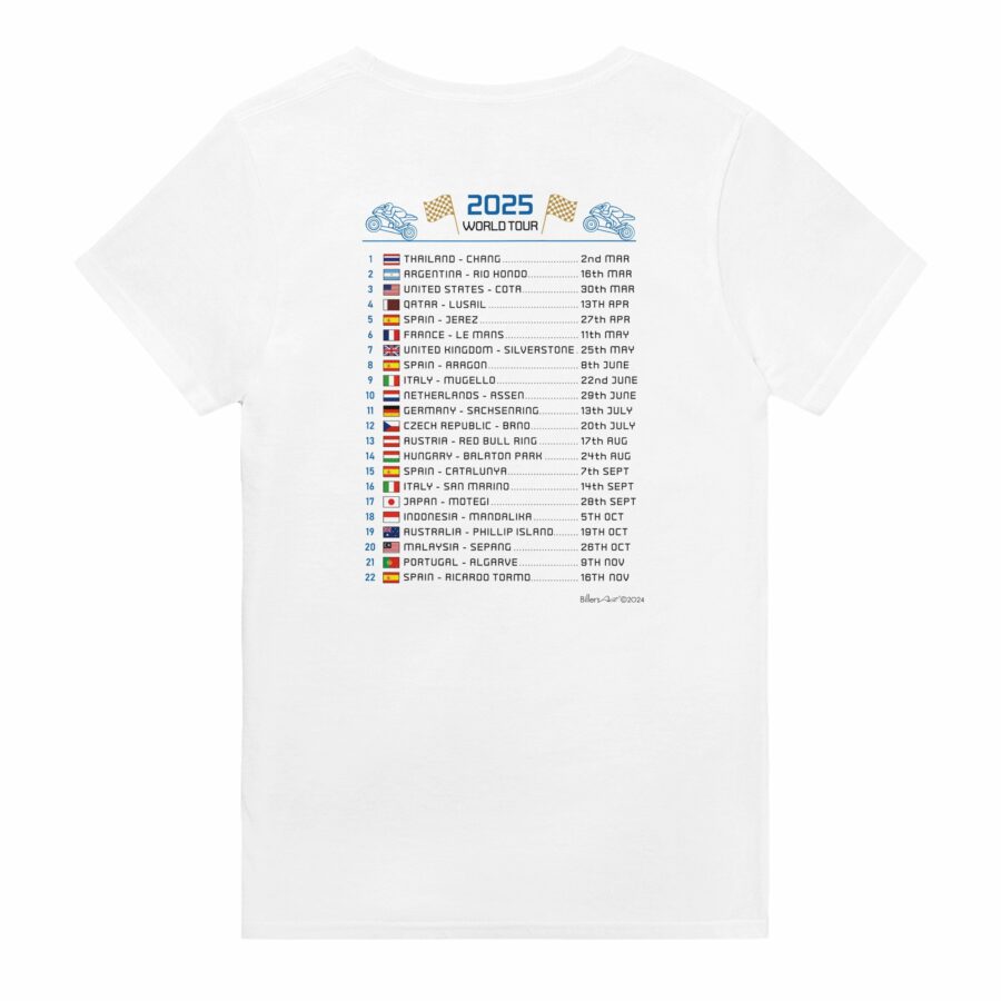 Enea Bastianini 2025 MotoGP Race Calendar T-Shirt Sports Car Racing Gifts