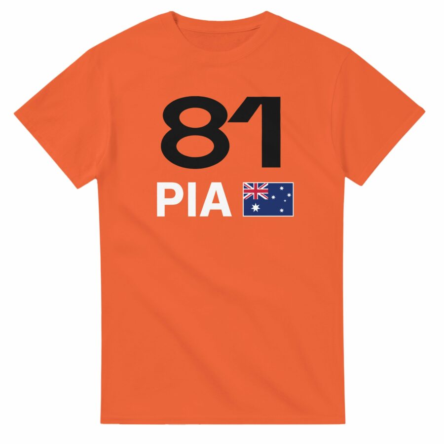 Oscar Piastri 2025 Race Calendar Formula 1 F1 T-Shirt from the Sports Car Racing Apparel store collection.