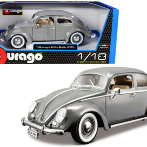 1955 Volkswagen Kafer Beetle Gray 1/18 Diecast Model Car by Bburago Volkswagen by Diecast Mania