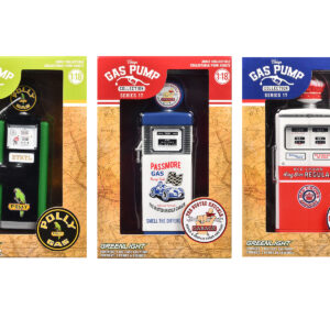"Vintage Gas Pumps" Series 17 Set of 3 Pumps 1/18 Diecast Models by Greenlight  by Diecast Mania