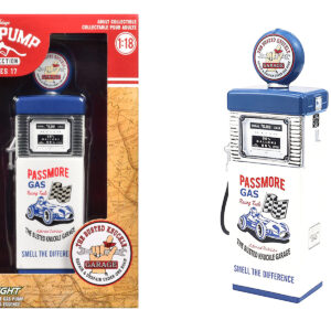 1951 Wayne 505 Gas Pump "Busted Knuckle Garage" White and Blue "Vintage Gas Pumps" Series 17 1/18 Diecast Replica by Greenlight from the Vintage store collection.