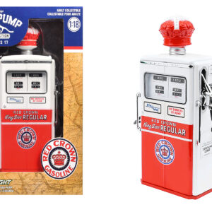 1954 Tokheim 350 Twin Gas Pump "Red Crown Gasoline" White and Red "Vintage Gas Pumps" Series 17 1/18 Diecast Replica by Greenlight from the Vintage store collection.