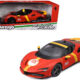 Ferrari SF90 Stradale Assetto Fiorano #50 Red with Black Top and Yellow Stripes "Race + Play" Series 1/18 Diecast Model Car by Bburago