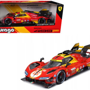 Ferrari 499P #50 Antonio Fuoco - Miguel Molina - Nicklas Nielsen "Ferrari AF Corse" Winner "24 Hours of Le Mans" (2024) "Racing" Series 1/18 Diecast Model Car by Bburago Automotive by Diecast Mania