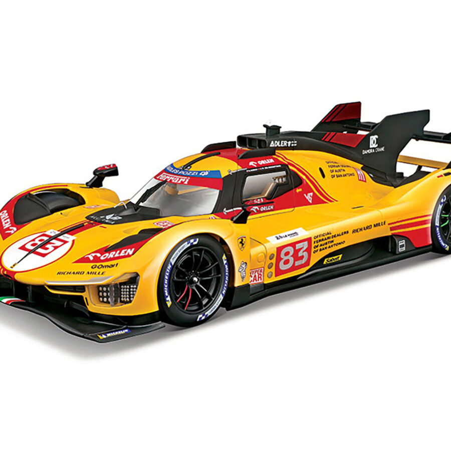 Ferrari 499P #83 Robert Kubica - Robert Shwartzman - Yifei Ye "Ferrari AF Corse" "24 Hours of Le Mans" (2024) "Racing" Series 1/18 Diecast Model Car by Bburago Automotive