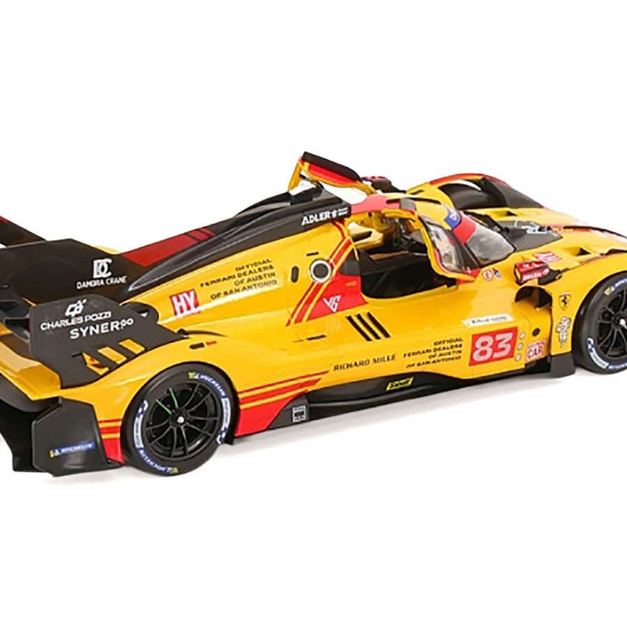 Ferrari 499P #83 Robert Kubica - Robert Shwartzman - Yifei Ye "Ferrari AF Corse" "24 Hours of Le Mans" (2024) "Racing" Series 1/18 Diecast Model Car by Bburago Automotive