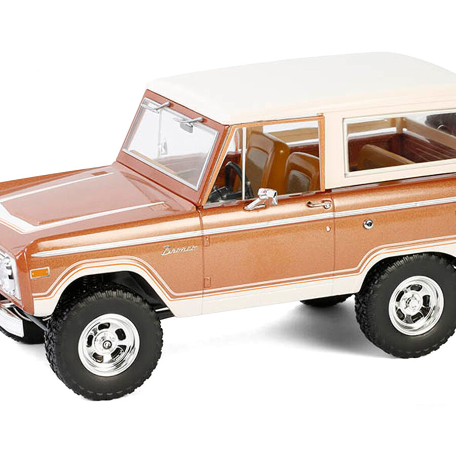 1973 Ford Bronco Hot Ginger Metallic with Cream Top "Artisan Collection" 1/18 Diecast Model Car by Greenlight Automotive