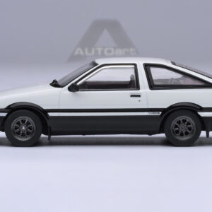 Toyota Sprinter Trueno (AE86) RHD (Right Hand Drive) White with Graphics "Initial D" (1998-2021) TV Series 1/64 Diecast Model Car by Autoart  by Diecast Mania