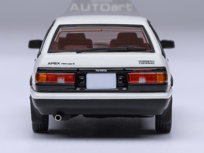 Toyota Sprinter Trueno (AE86) RHD (Right Hand Drive) White with Graphics "Initial D" (1998-2021) TV Series 1/64 Diecast Model Car by Autoart Automotive