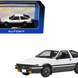 Toyota Sprinter Trueno (AE86) RHD (Right Hand Drive) White with Graphics "Initial D" (1998-2021) TV Series 1/64 Diecast Model Car by Autoart  by Diecast Mania