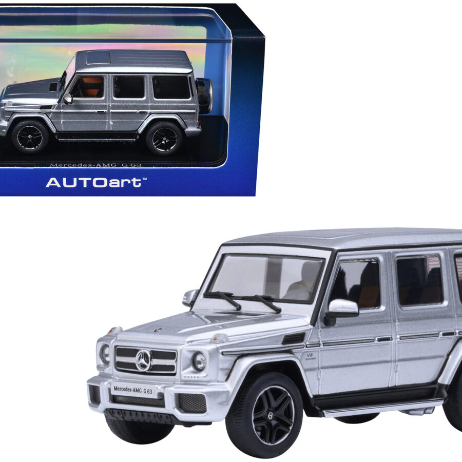 2017 Mercedes-Benz AMG G 63 Silver Metallic 1/64 Diecast Model Car by Autoart Automotive