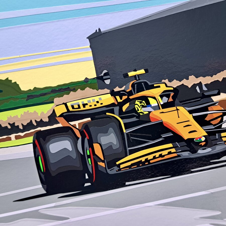 F1 75. A celebration of 75 years of F1. Lando Norris, McLaren. British GP - Silverstone Track Art