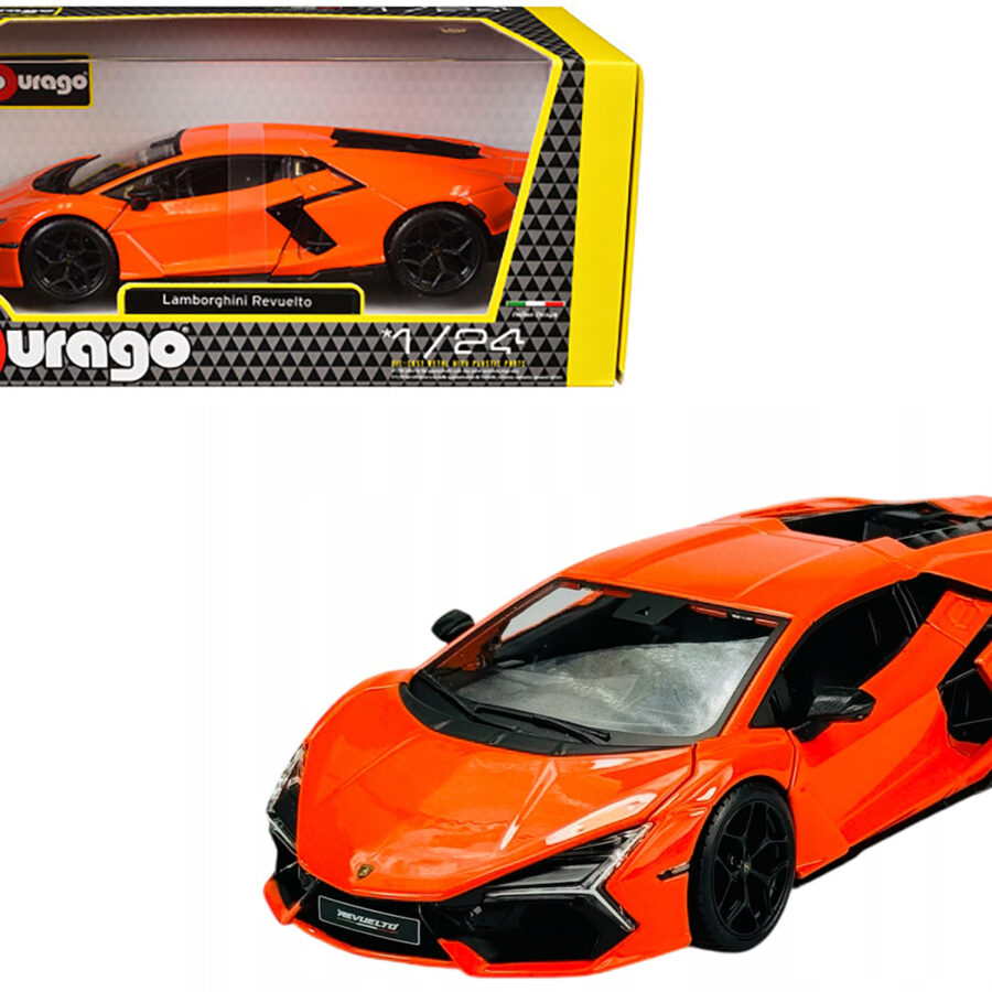 Lamborghini Revuelto Orange "Italian Design" Series 1/24 Diecast Model Car by Bburago Italian GP - Monza Track Art